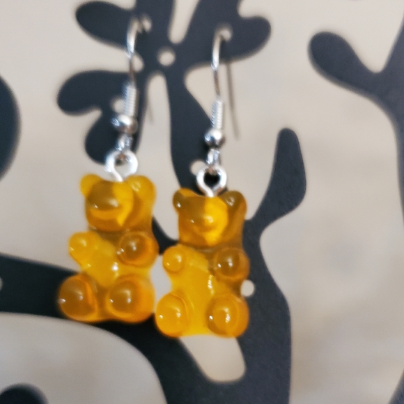 Orange Gummy Bear Earrings - Picture 7 of 7